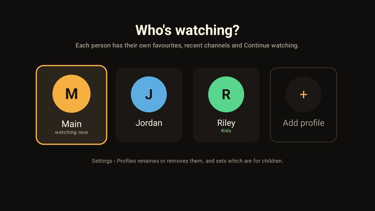 Who's watching? profile picker
